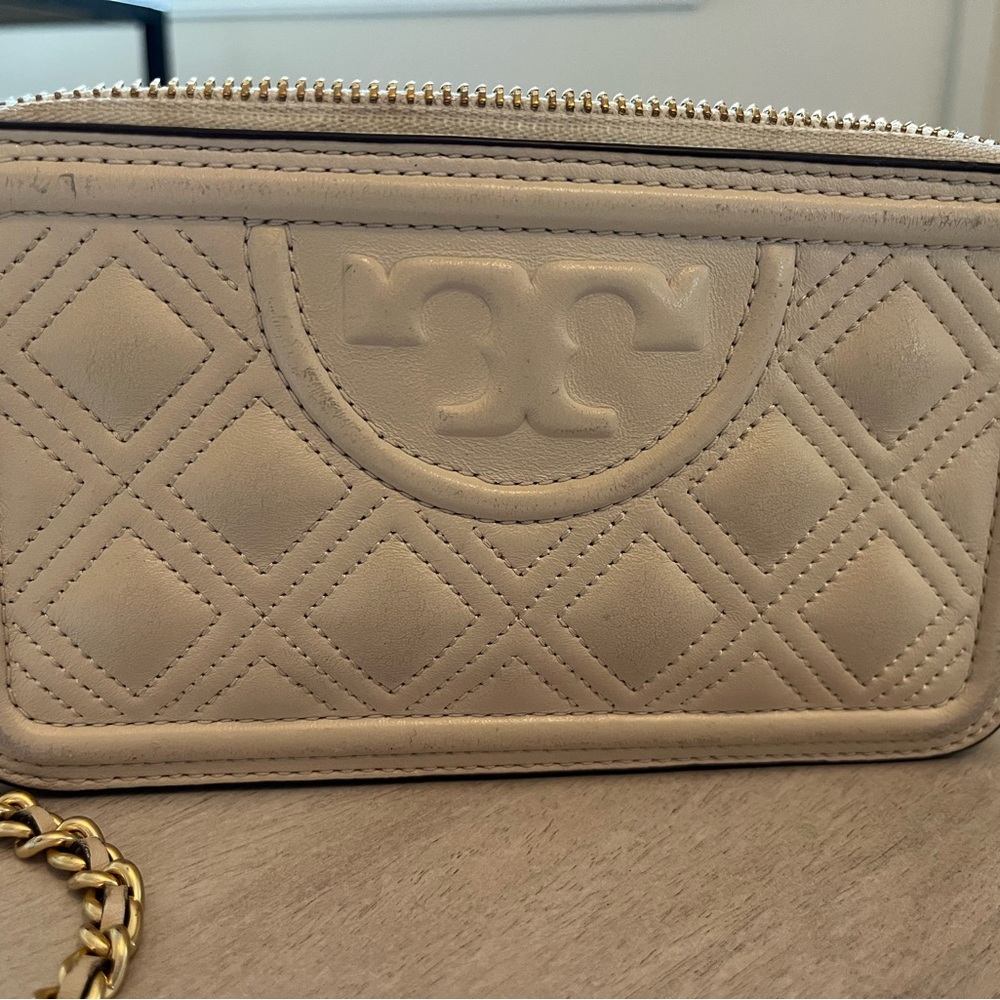 Used Tory Burch Mini Leather Crossbody Bag.